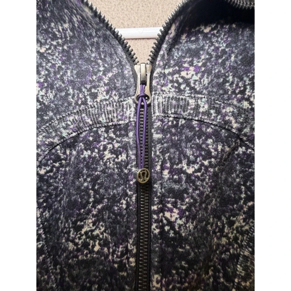 Lululemon Scuba Hoodie Womens Size 4 Blue Speckled Full‎ Zip Sweatshirt Jacket